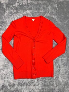 J. Crew 100% Merino Wool Red Women's Cardigan